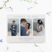 Carte Collage moderne 3 Photos Mariage Script minimalist