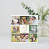 Carte Collage moderne élégant 8 Photos Famille Noël (Debout devant)