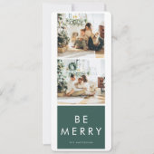 Carte Collage moderne photo de Noël | Soyez joyeux (Devant)