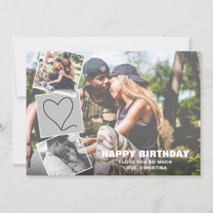 Carte Collage photo avec coeur Joyeux anniversaire