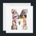 Carte Collage photo avec lettre M en noir et blanc<br><div class="desc">Ce collage photo de monogramme est un design personnalisé qui combine un monogramme audacieux (initiales ou lettre) avec une collection de photos disposées artistiquement à l'intérieur ou autour de celui-ci. C'est une façon élégante de mettre en valeur des souvenirs tout en ajoutant une touche unique et élégante à la décoration...</div>
