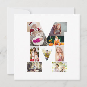 Carte Collage photo avec lettre M noir et blanc