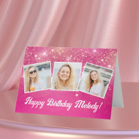 Collage photo couleur rose mignonne Anniversaire p
