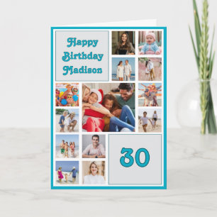 Carte collage photo d'anniversaire de 30 ans (ou de tout