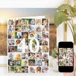 Carte Collage photo de 40e ou tout âge Gros anniversaire<br><div class="desc">grande carte d'anniversaire modèle photo que vous pouvez customiser pour n'importe quel âge et ajouter jusqu'à 40 photos différentes. L'exemple est pour un 40ème anniversaire que vous pouvez modifier et vous pouvez également personnaliser le message à l'intérieur et enregistrer l'année à l'arrière. Le modèle photo est prêt pour vous à...</div>