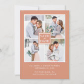 Carte Collage photo de Earthy Peach moderne Enregistrer  (Devant)