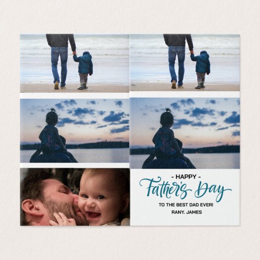 Carte Collage photo de Fête des pères heureuse (Outside Unfolded)