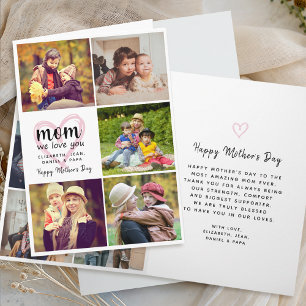 Carte Collage photo de la fête des mères pour maman mode