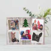 Carte Collage photo de l'ARBRE DE NOËL RUSTIQUE (Debout devant)
