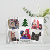 Carte Collage photo de l'ARBRE DE NOËL RUSTIQUE (Debout devant)