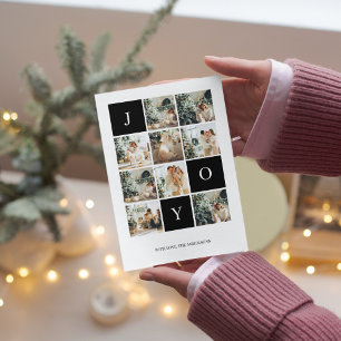 Carte Collage photo de Noël Joie Joyeuses Fêtes