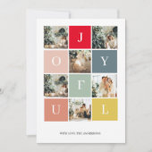Carte Collage photo de Noël | Joyeux coloré (Devant)