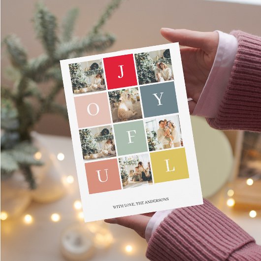 Carte Collage photo de Noël | Joyeux coloré