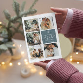 Carte Collage photo de Noël | Joyeux Noël | Bleu