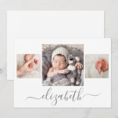 Carte Collage photo de nouveau-né Annonces de naissance (Devant / Derrière)