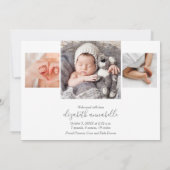 Carte Collage photo de nouveau-né Annonces de naissance (Dos)