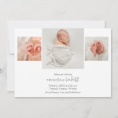 Carte Collage photo de nouveau-né Annonces de naissance (Dos)