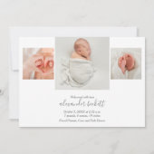 Carte Collage photo de nouveau-né Annonces de naissance (Dos)