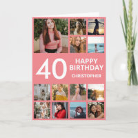 Collage photo du 40e anniversaire 13 Photos rose e