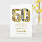 Carte Collage photo du 50e anniversaire du Mariage d'or (Fleur jaune)