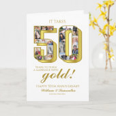 Carte Collage photo du 50e anniversaire du Mariage d'or (Fleur jaune)
