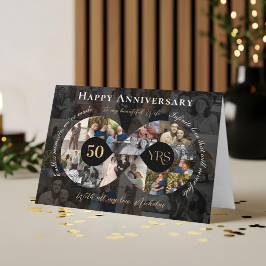 Carte Collage photo du 50e anniversaire du Mariage Infin