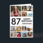 Carte Collage photo du 87e anniversaire 13 photos noir b<br><div class="desc">87th Happy Birthday Photo Collage 13 Photos Carte d'anniversaire noir et blanc pour n'importe quel âge. 1er 13ème 15ème 16ème 18ème 20ème 21ème 30ème 40ème 50ème 60ème 70ème 80ème 90ème 100ème, tout âge. Pour plus de personnalisation, cliquez sur le bouton "Customiser" et utilisez notre outil de conception pour modifier ce...</div>