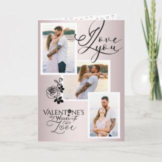 Carte Collage photo élégant pour la Saint-Valentin