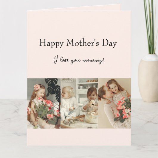 Carte Collage photo et message - Cadeau personnalisé | (Devant)