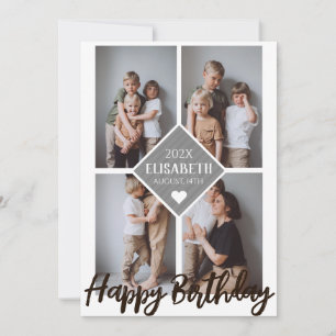 Carte Collage photo familial simple personnalisé pour an