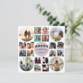 Carte Collage photo Joyeux Anniversaire rose 20 (Debout devant)