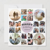 Carte Collage photo Joyeux Anniversaire rose 20 (Devant)