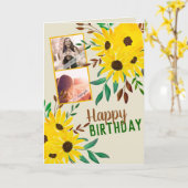 Carte Collage photo "Joyeux anniversaire" Tournesols (Fleur jaune)
