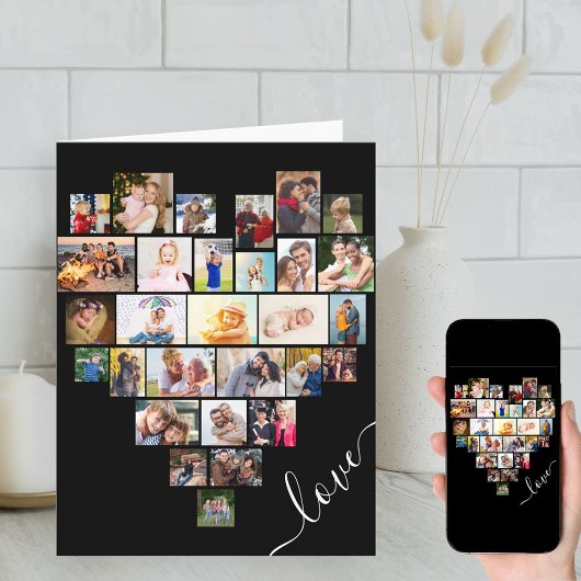 Carte Collage photo Love Heart Happy Anniversary