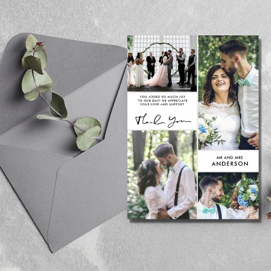 Carte Collage photo mariage Merci