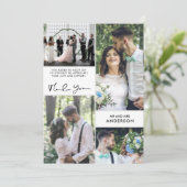 Carte Collage photo mariage Merci (Debout devant)