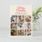 Carte Collage photo minimal Simple moderne Noël (Debout devant)