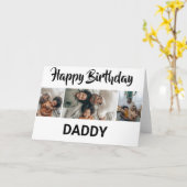 Carte Collage photo minimum noir et blanc 3 | Anniversai (Fleur jaune)