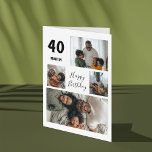 Carte Collage photo moderne 4 | Anniversaire<br><div class="desc">Les amis et la famille aimeront ces 4 cartes contemporaines de collage photo d'anniversaire, avec une police de script qui dit 'HAPPY BANTHDAY' et en gras dit 'AGE & NOM'. Vous pouvez modifier le style, la taille et la couleur de la police de texte en cliquant sur le lien personnaliser...</div>
