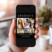 Carte Collage photo moderne Graduation noire