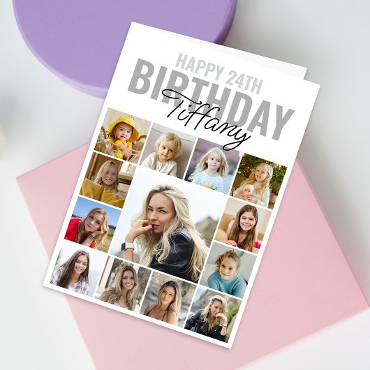 Carte Collage photo N'importe quel âge Joyeux anniversai