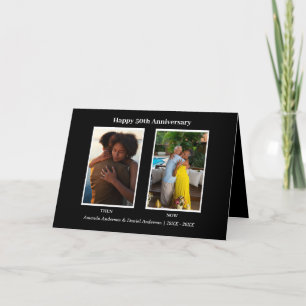 Carte Collage photo noir et blanc 2 Anniversaire