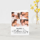 Carte Collage photo personnalisable de la première mère (Fleur jaune)