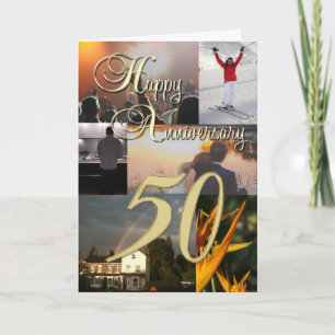 Carte Collage photo personnalisé 50e anniversaire