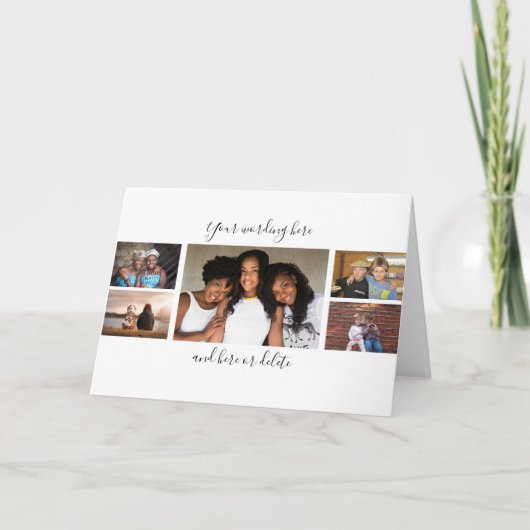 Carte Collage photo personnalisé 7 avec écriture (Devant)