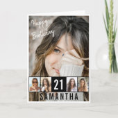 Carte Collage photo personnalisé d'anniversaire (Devant)