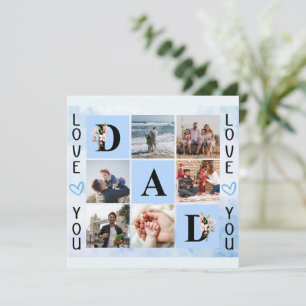 Carte Collage photo personnalisé de Love You Dad - Perso