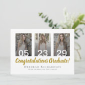 Carte Collage photo personnalisé Graduation moderne (Debout devant)