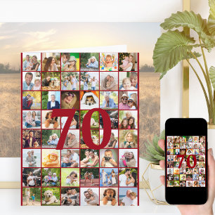 Carte Collage photo pour 70 ans ou tout âge pour un gran