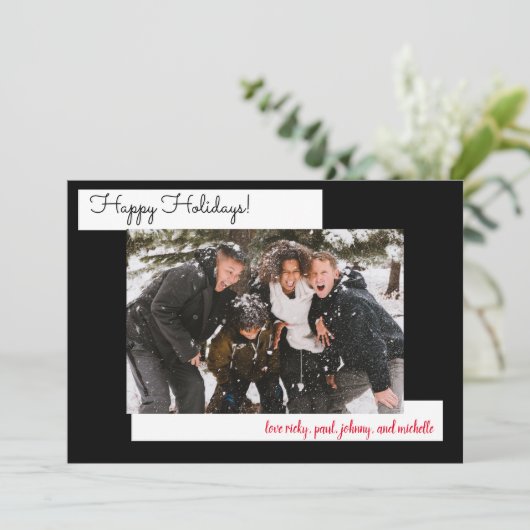 Carte Collage photo Simple Black Holiday 5 (Debout devant)